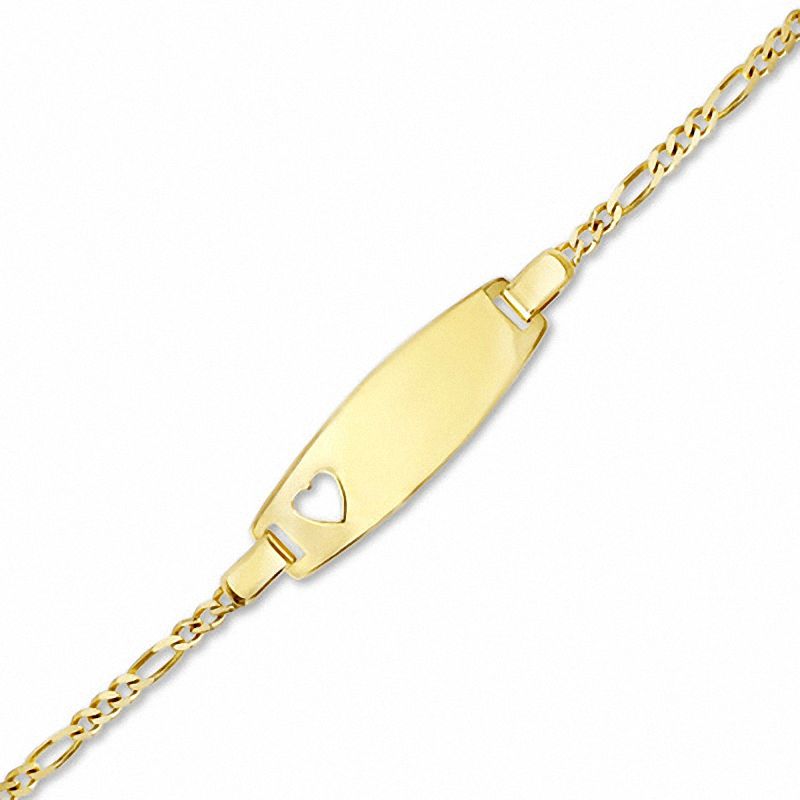 5.5" Details about   14K Yellow Gold Children's Dangle Cross and Engravable ID Plate Bracelet 