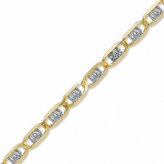 040 Gauge Pavé Fashion Chain Bracelet in 14K Two-Tone Gold - 6"