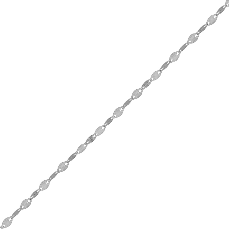 10K White Gold Twisted Snail Chain Necklace with Star Design - 18"