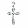 Cubic Zirconia Fancy Cross Charm in Sterling Silver