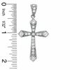 Cubic Zirconia Fancy Cross Charm in Sterling Silver