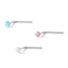 Thumbnail Image 0 of Semi-Solid Sterling Silver Crystal Multi-Colored Nose Stud Set - 22G