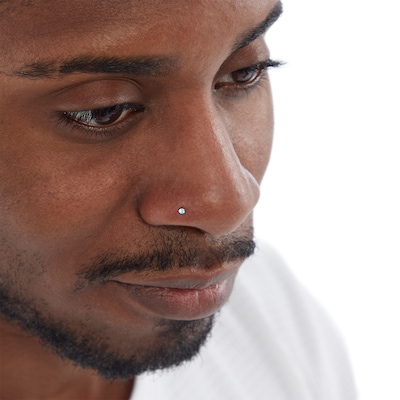 Semi-Solid Sterling Silver Crystal Multi-Colored Nose Stud Set - 22G