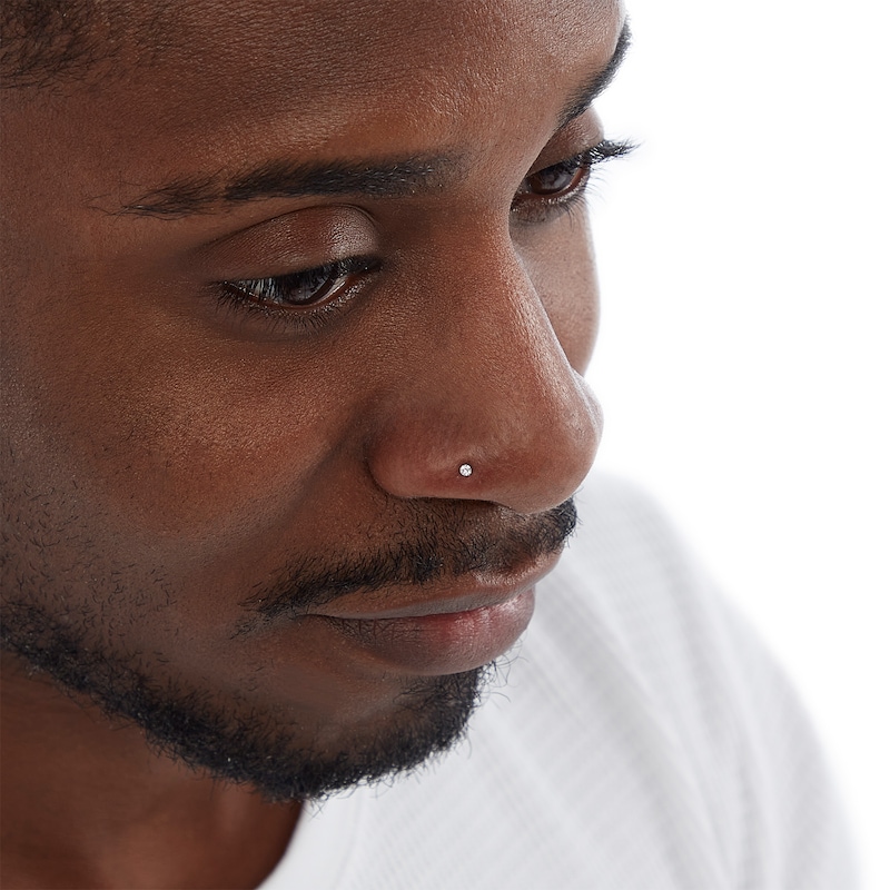 Main Image 6 of Semi-Solid Sterling Silver Crystal Multi-Colored Nose Stud Set - 22G