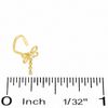 020 Gauge Dangle Dragonfly Nose Ring with Cubic Zirconia in 10K Gold