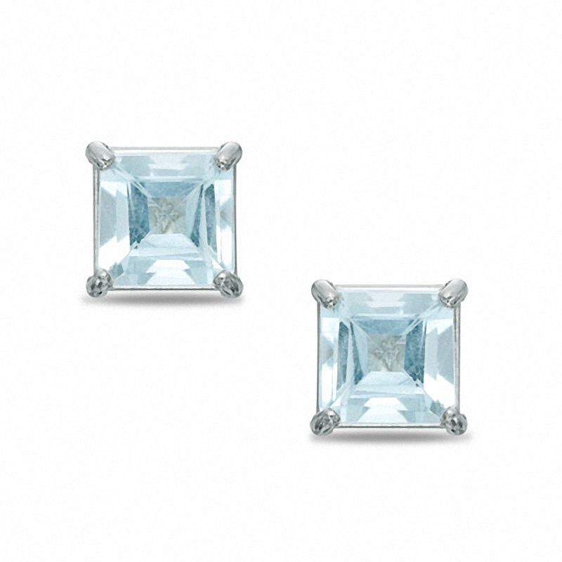 Square aquamarine earrings store