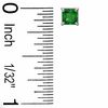 4mm Princess-Cut Emerald Stud Earrings in 14K White Gold
