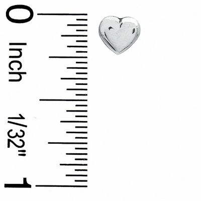 Child's Puffed Heart Stud Earrings in 10K White Gold
