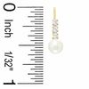 Cultured Freshwater Pearl Drop Earrings in 10K Gold with CZ