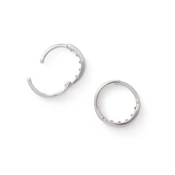 Cubic Zirconia Five Stone Huggie Earrings in 10K White Gold