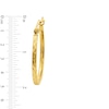 10K Gold 19mm Square Diamond-Cut Hoop Earrings