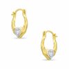 Heart Hoop Earrings in 10K Two-Tone Gold
