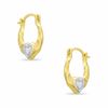 Thumbnail Image 0 of Heart Hoop Earrings in 10K Two-Tone Gold