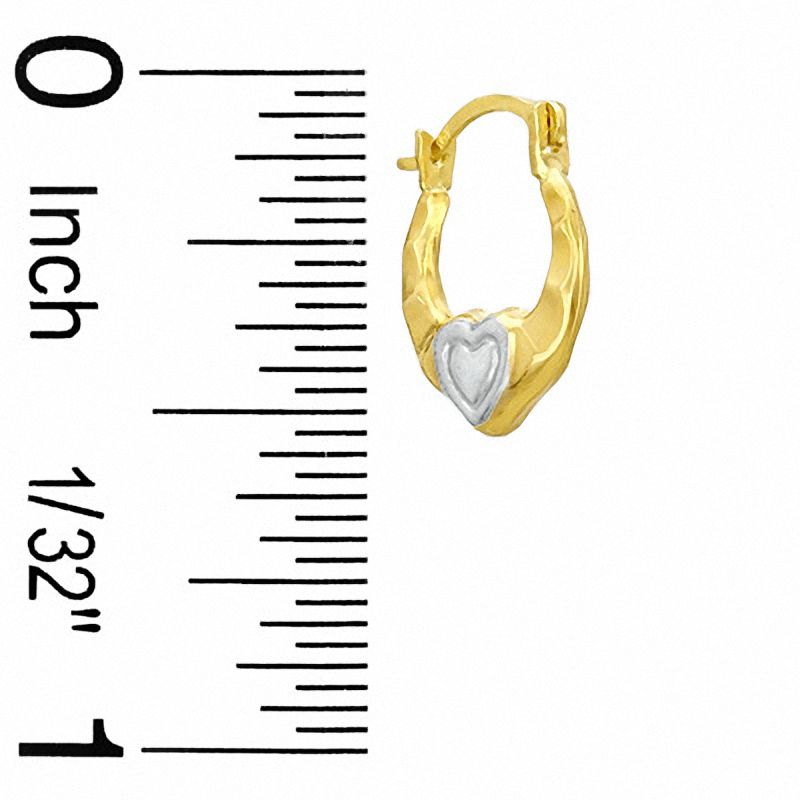 Heart Hoop Earrings in 10K Two-Tone Gold