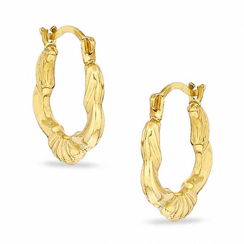 11mm Fan Hoop Earrings in 10K Gold