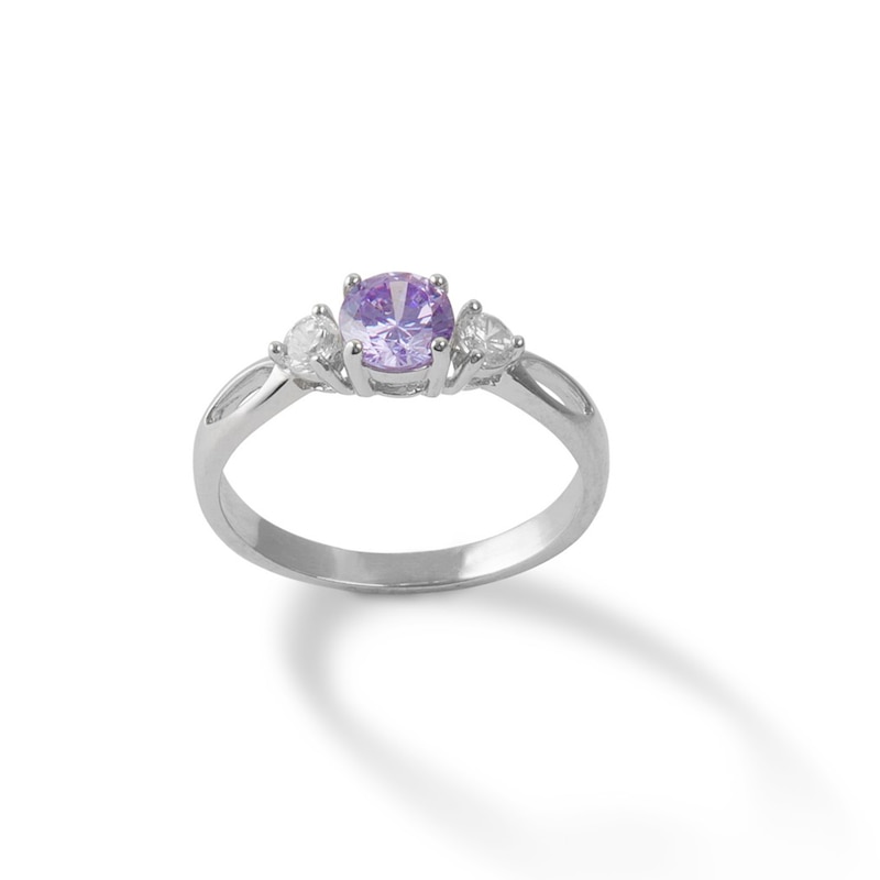 Lavender Cubic Zirconia Ring in  Sterling Silver - Size 7