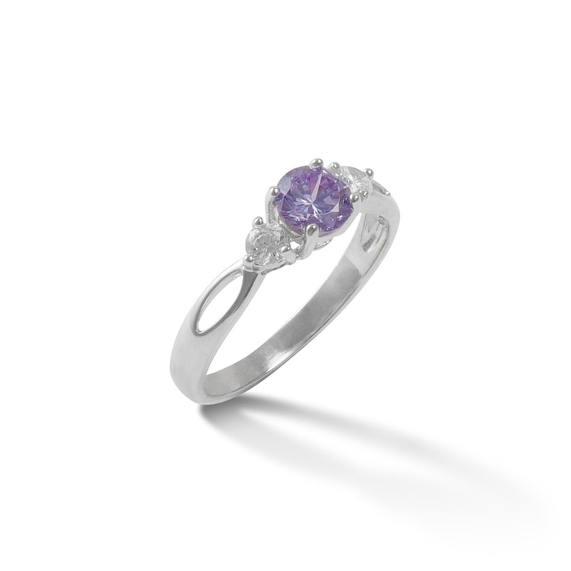 Lavender Cubic Zirconia Ring in  Sterling Silver