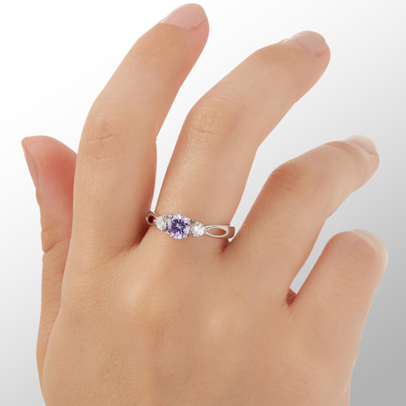 Lavender Cubic Zirconia Ring in  Sterling Silver