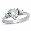 Thumbnail Image 0 of 6.5mm Cubic Zirconia Heart Ring in Sterling Silver