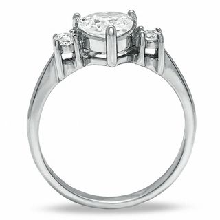 6.5mm Cubic Zirconia Heart Ring in Sterling Silver