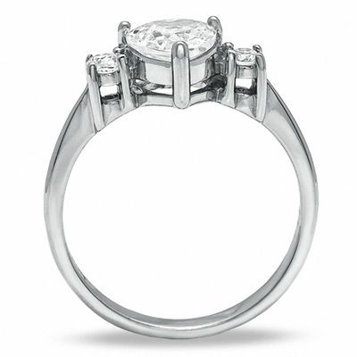 6.5mm Cubic Zirconia Heart Ring in Sterling Silver