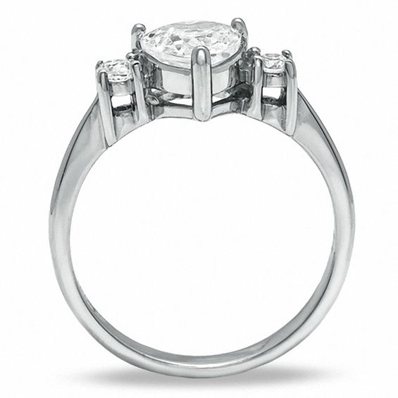 6.5mm Cubic Zirconia Heart Ring in Sterling Silver