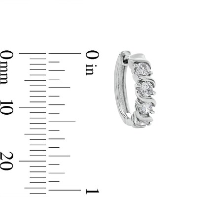 Cubic Zirconia Sterling Silver S Hoop Earrings