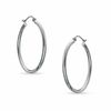 Thumbnail Image 0 of 30mm Polished Tube Hoop Earrings in 10K White Gold