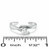 Toe Ring with Cubic Zirconia Solitaire in Sterling Silver