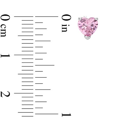 Solid Sterling Silver 5mm Heart-Shaped CZ Solitaire Studs