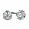 Cubic Zirconia 5mm Soccer Ball Stud Earrings in Sterling Silver