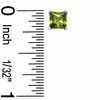 Thumbnail Image 1 of 5.0mm Princess-Cut Olivine Cubic Zirconia Stud Earrings in Sterling Silver