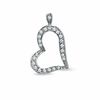 Thumbnail Image 1 of Cubic Zirconia Pavé Heart Charm in Sterling Silver