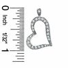 Thumbnail Image 2 of Cubic Zirconia Pavé Heart Charm in Sterling Silver