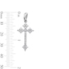 Solid Sterling Silver CZ Fleur-de-Lis Cross Necklace Charm
