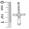 Baguette Cubic Zirconia Cross Charm in Sterling Silver