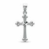Thumbnail Image 1 of Budded Cross with Diamond-Cut Heart Charm in 10K White Gold