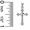 Thumbnail Image 2 of Budded Cross with Diamond-Cut Heart Charm in 10K White Gold