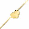 Thumbnail Image 0 of 10K Gold Bead Chain Anklet with Puffed Heart - 10"