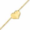 Thumbnail Image 1 of 10K Gold Bead Chain Anklet with Puffed Heart - 10"