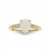 Pear-Shaped Opal Ring in 10K Gold with Diamond Accents - Size 7
