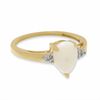 Thumbnail Image 2 of Pear-Shaped Opal Ring in 10K Gold with Diamond Accents - Size 7