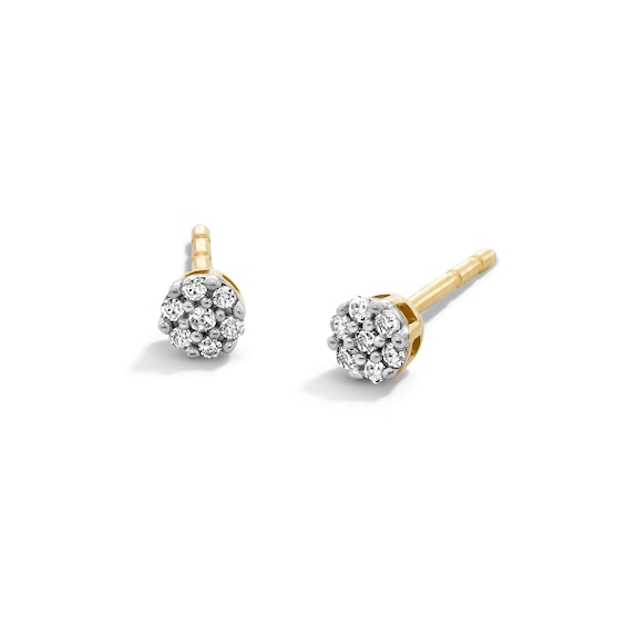 1/20 CT. T.W. Diamond Seven Stone Illusion Earrings in 10K Gold