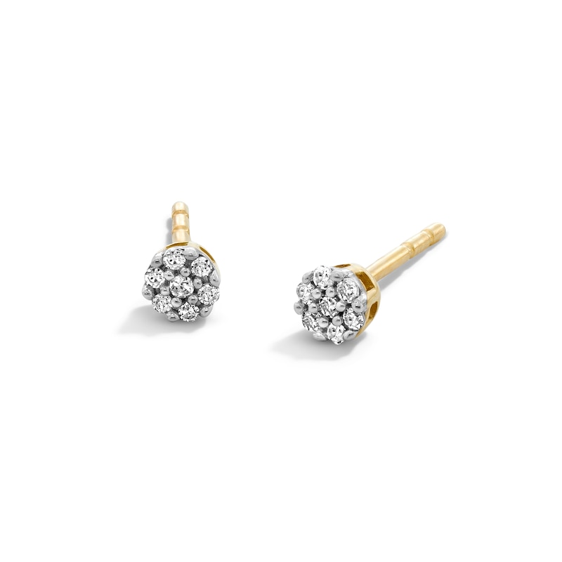 1/20 CT. T.W. Diamond Seven Stone Illusion Earrings in 10K Gold