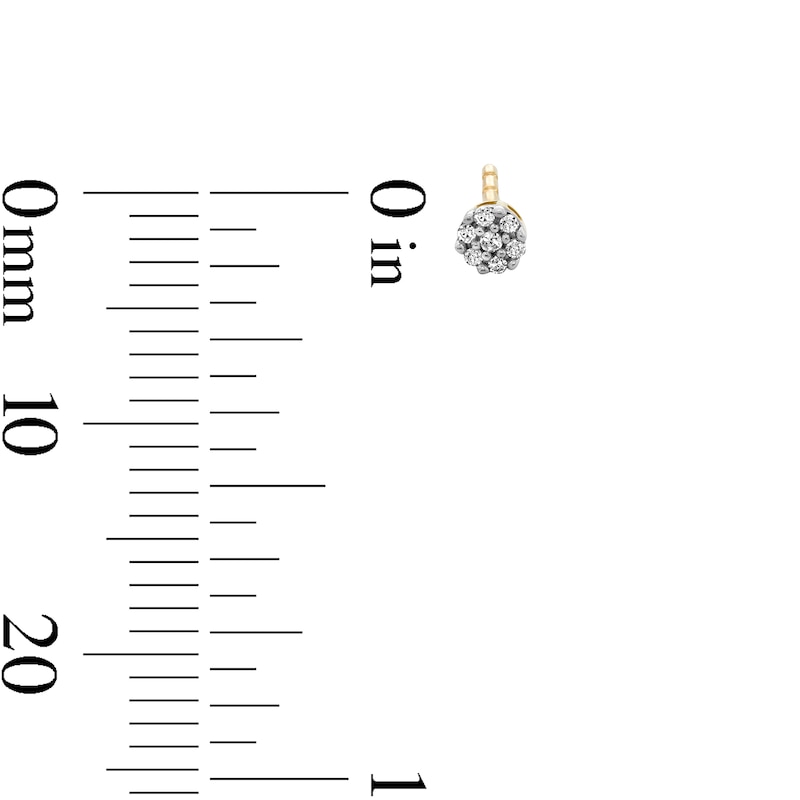 Main Image 3 of 1/20 CT. T.W. Diamond Seven Stone Illusion Earrings in 10K Gold
