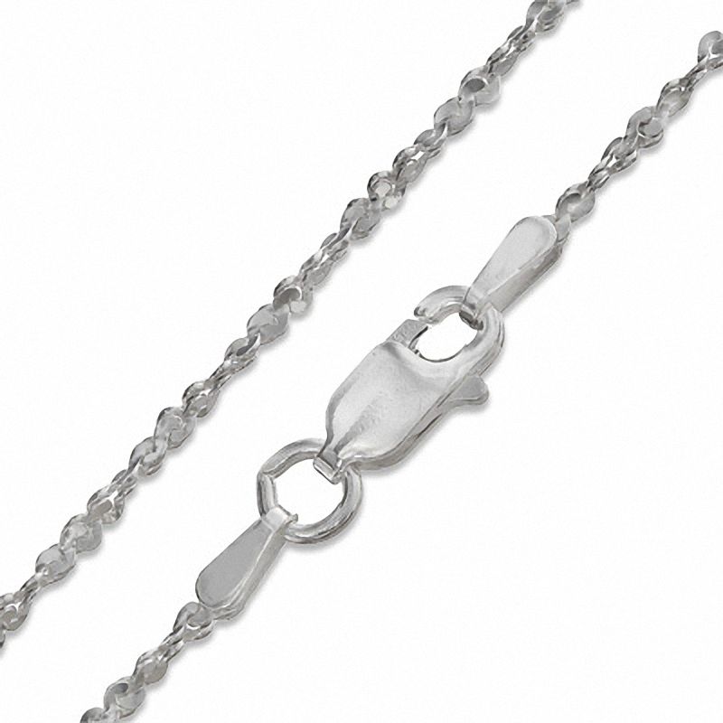 Main Image 1 of Sterling Silver 050 Gauge Twisted Serpentine Chain Necklace - 18"