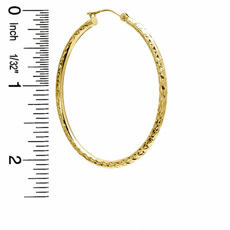 50mm Diamond-Cut Hoop Earrings in 14K Gold