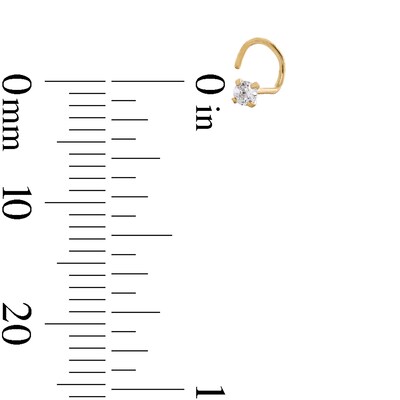 14K Gold CZ Nose Stud Set - 22G