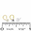 022 Gauge Nose Stud Set with Simulated Tanzanite and Cubic Zirconia in 14K Gold