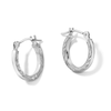 Thumbnail Image 0 of Diamond-Cut Fancy Square Hoop Earrings in 10K White Gold